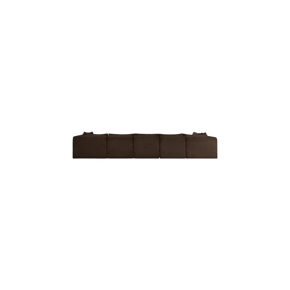 Shaggy Brown Corduroy Performance Fabric Modular Sectional