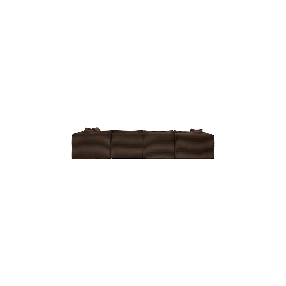 Shaggy Brown Corduroy Performance Fabric Modular Sectional
