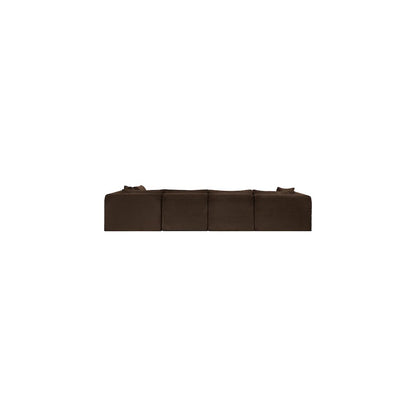 Shaggy Brown Corduroy Performance Fabric Modular Sectional