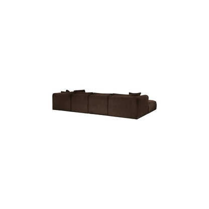 Shaggy Brown Corduroy Performance Fabric Modular Sectional