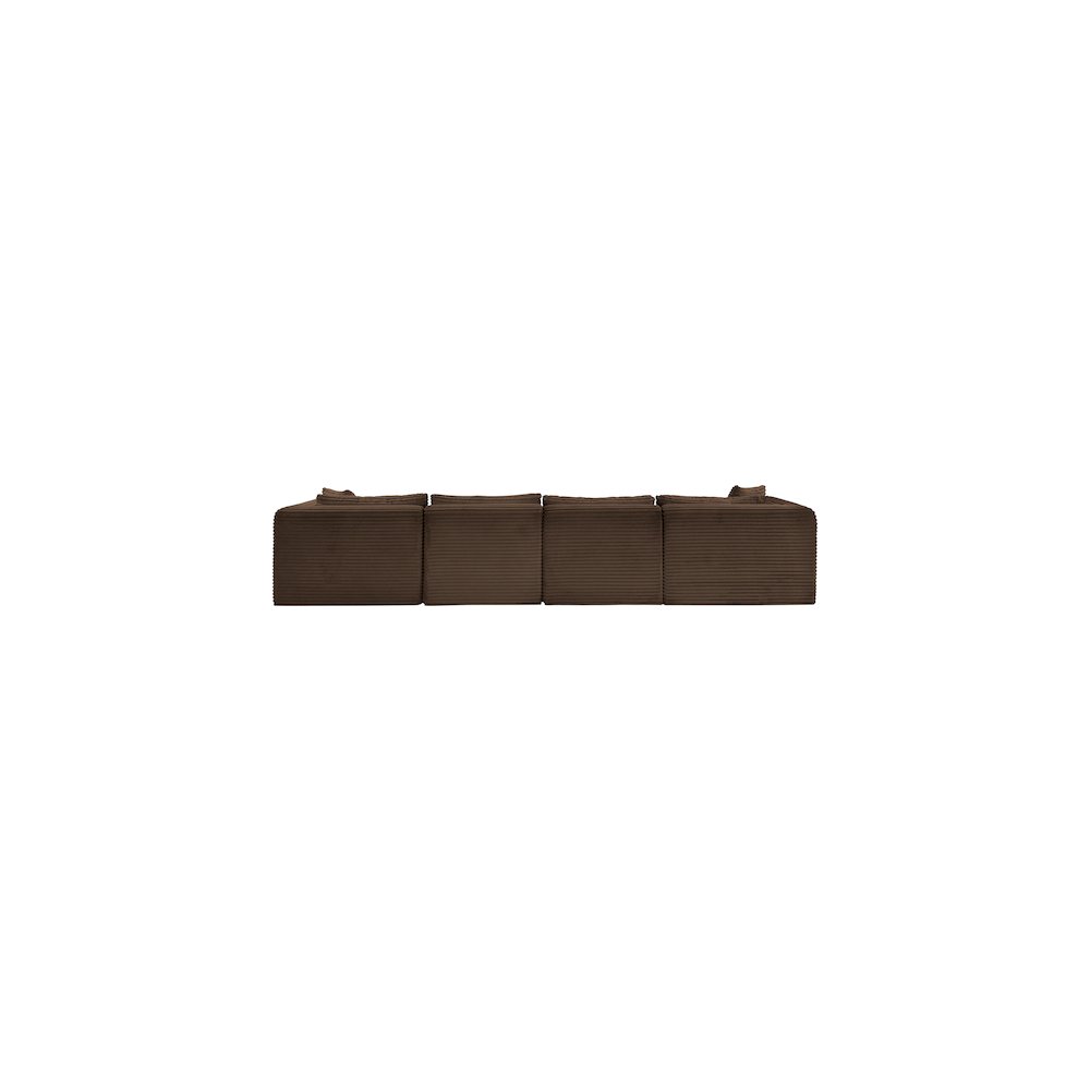 Shaggy Brown Corduroy Performance Fabric Modular Sectional