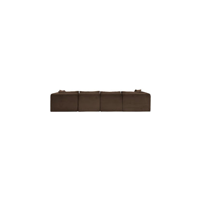 Shaggy Brown Corduroy Performance Fabric Modular Sectional