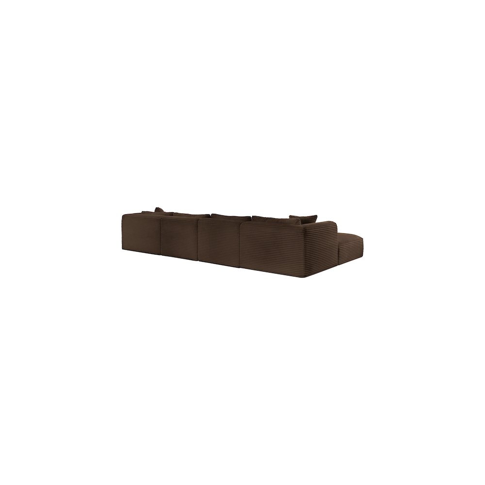 Shaggy Brown Corduroy Performance Fabric Modular Sectional