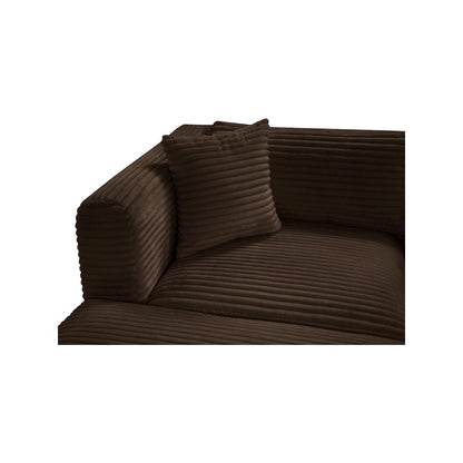 Shaggy Brown Corduroy Performance Fabric Modular Sectional