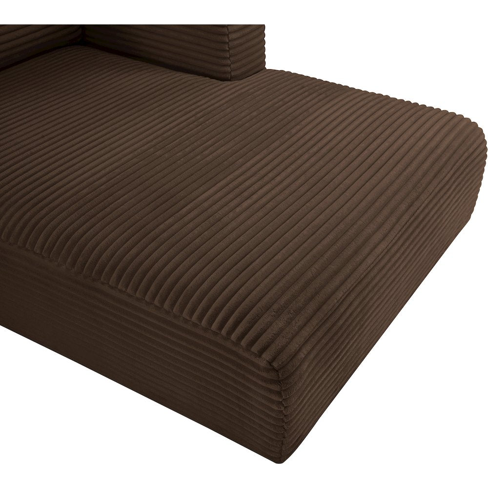 Shaggy Brown Corduroy Performance Fabric Modular Sectional