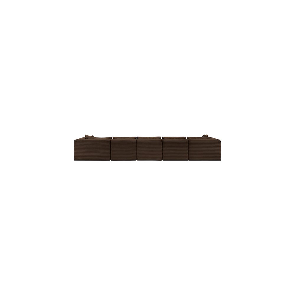 Shaggy Brown Corduroy Performance Fabric Modular Sectional