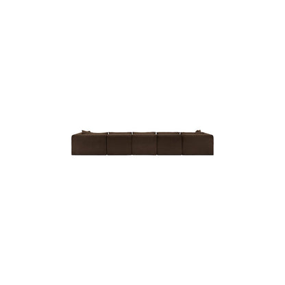 Shaggy Brown Corduroy Performance Fabric Modular Sectional