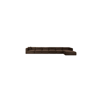 Shaggy Brown Corduroy Performance Fabric Modular Sectional
