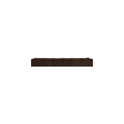 Shaggy Brown Corduroy Performance Fabric Modular Sectional