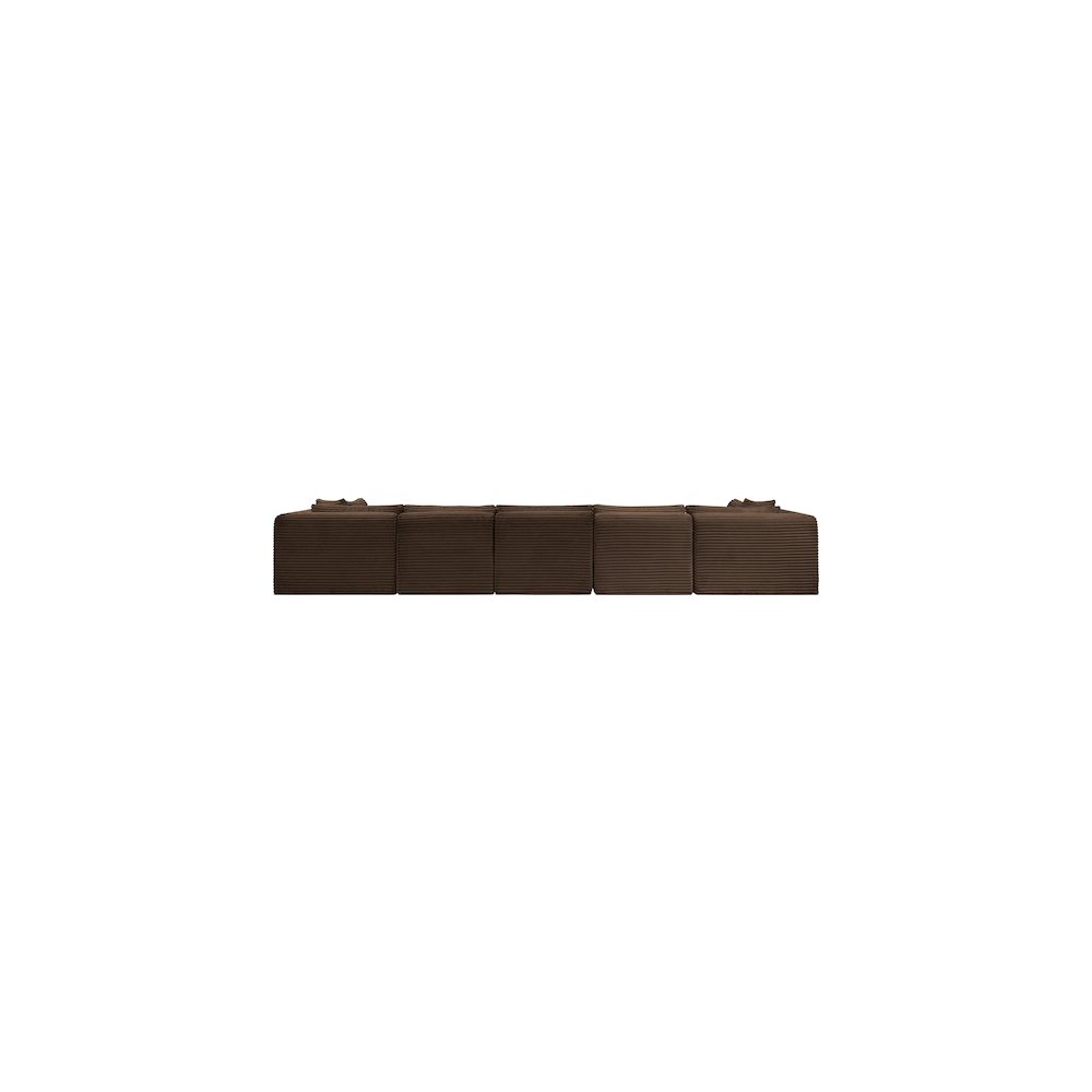 Shaggy Brown Corduroy Performance Fabric Modular Sectional
