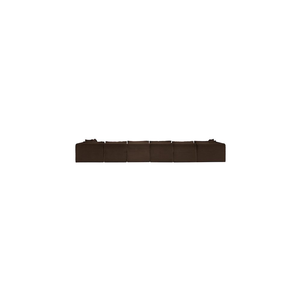 Shaggy Brown Corduroy Performance Fabric Modular Sectional