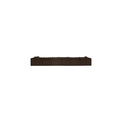 Shaggy Brown Corduroy Performance Fabric Modular Sectional