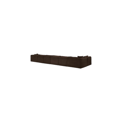 Shaggy Brown Corduroy Performance Fabric Modular Sectional