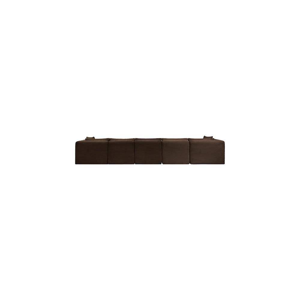 Shaggy Brown Corduroy Performance Fabric Modular Sectional