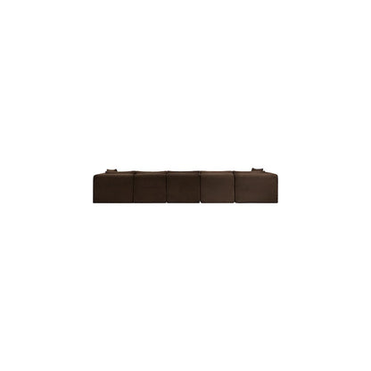Shaggy Brown Corduroy Performance Fabric Modular Sectional