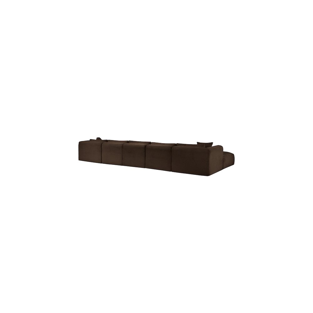 Shaggy Brown Corduroy Performance Fabric Modular Sectional