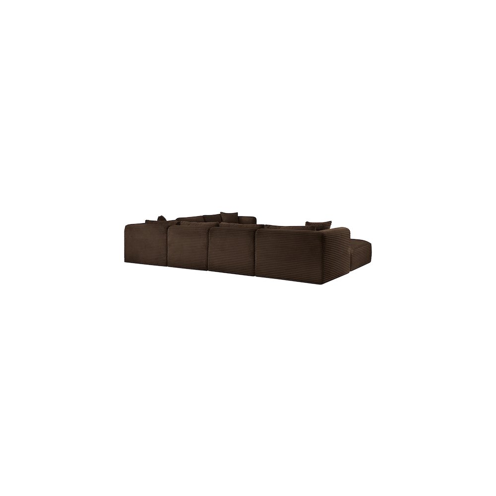 Shaggy Brown Corduroy Performance Fabric Modular Sectional