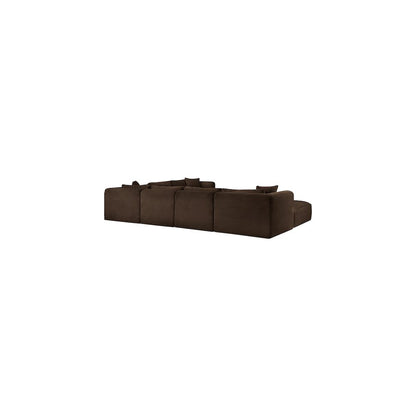 Shaggy Brown Corduroy Performance Fabric Modular Sectional