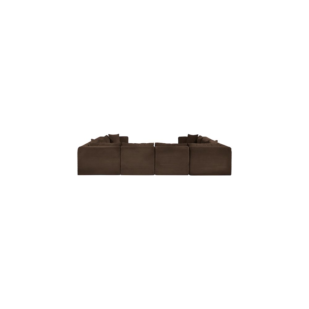 Shaggy Brown Corduroy Performance Fabric Modular Sectional