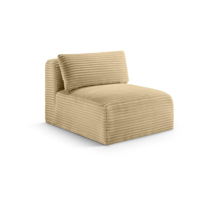 Shaggy Camel Corduroy Performance Fabric Armless Chair