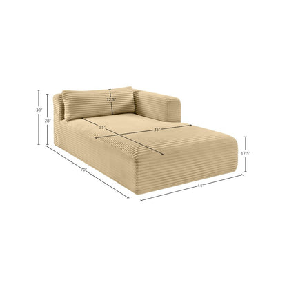 Shaggy Camel Corduroy Performance Fabric Chaise