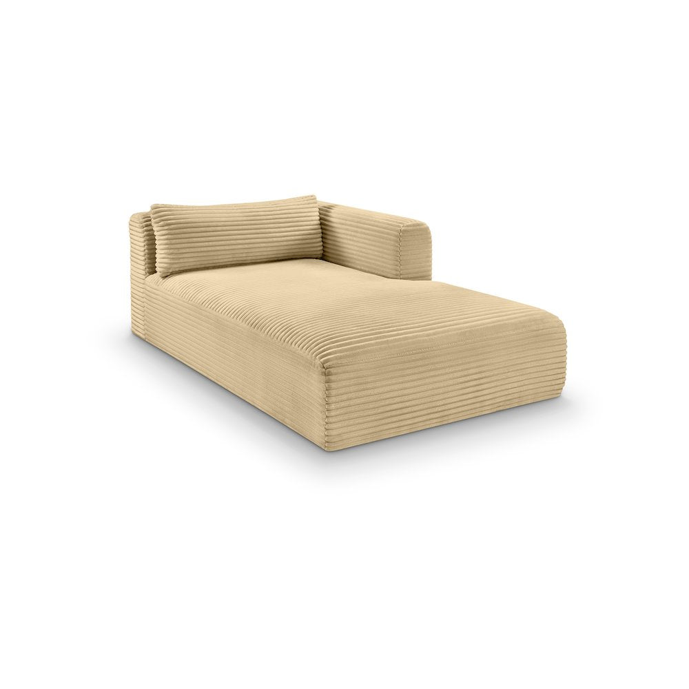 Shaggy Camel Corduroy Performance Fabric Chaise
