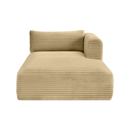 Shaggy Camel Corduroy Performance Fabric Chaise