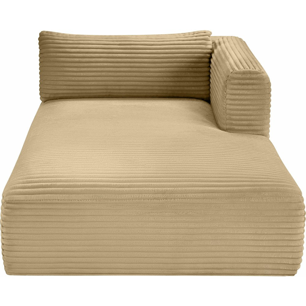 Shaggy Camel Corduroy Performance Fabric Chaise