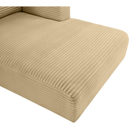 Shaggy Camel Corduroy Performance Fabric Chaise