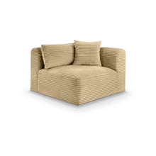 Shaggy Camel Corduroy Performance Fabric Corner Chair