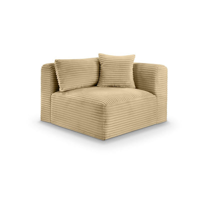 Shaggy Camel Corduroy Performance Fabric Corner Chair
