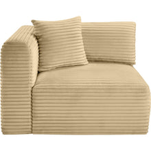 Shaggy Camel Corduroy Performance Fabric Corner Chair