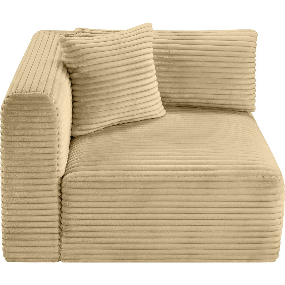Shaggy Camel Corduroy Performance Fabric Corner Chair