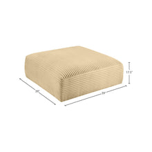 Shaggy Camel Corduroy Performance Fabric Ottoman