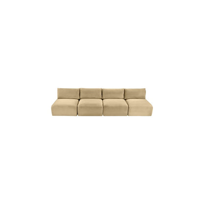 Shaggy Camel Corduroy Performance Fabric Modular Sofa