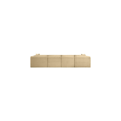 Shaggy Camel Corduroy Performance Fabric Modular Sofa