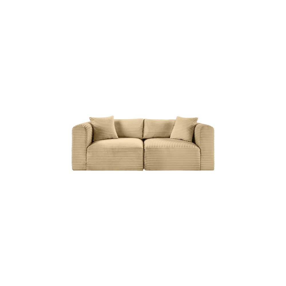 Shaggy Camel Corduroy Performance Fabric Modular Sofa