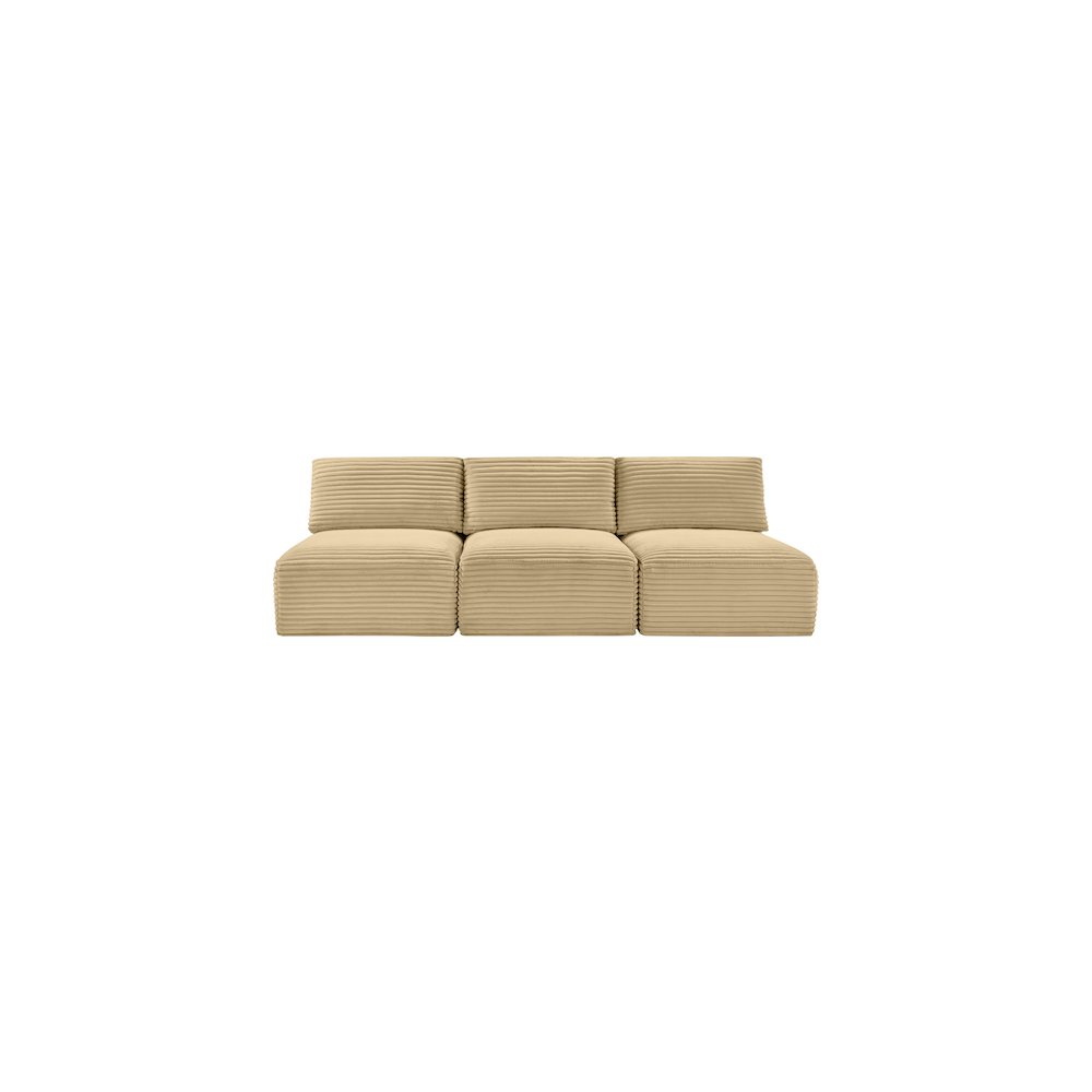 Shaggy Camel Corduroy Performance Fabric Modular Sofa