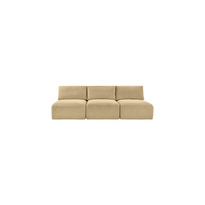 Shaggy Camel Corduroy Performance Fabric Modular Sofa