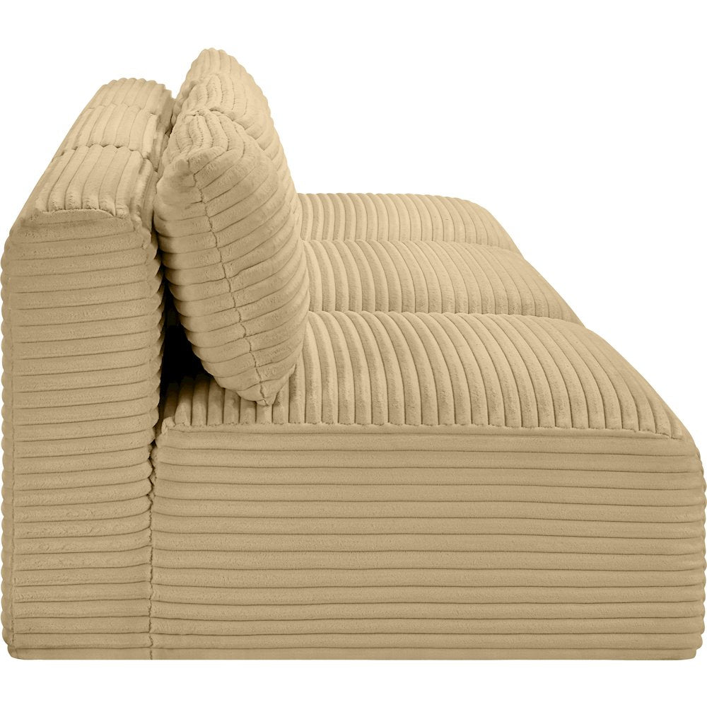 Shaggy Camel Corduroy Performance Fabric Modular Sofa