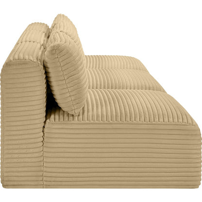Shaggy Camel Corduroy Performance Fabric Modular Sofa