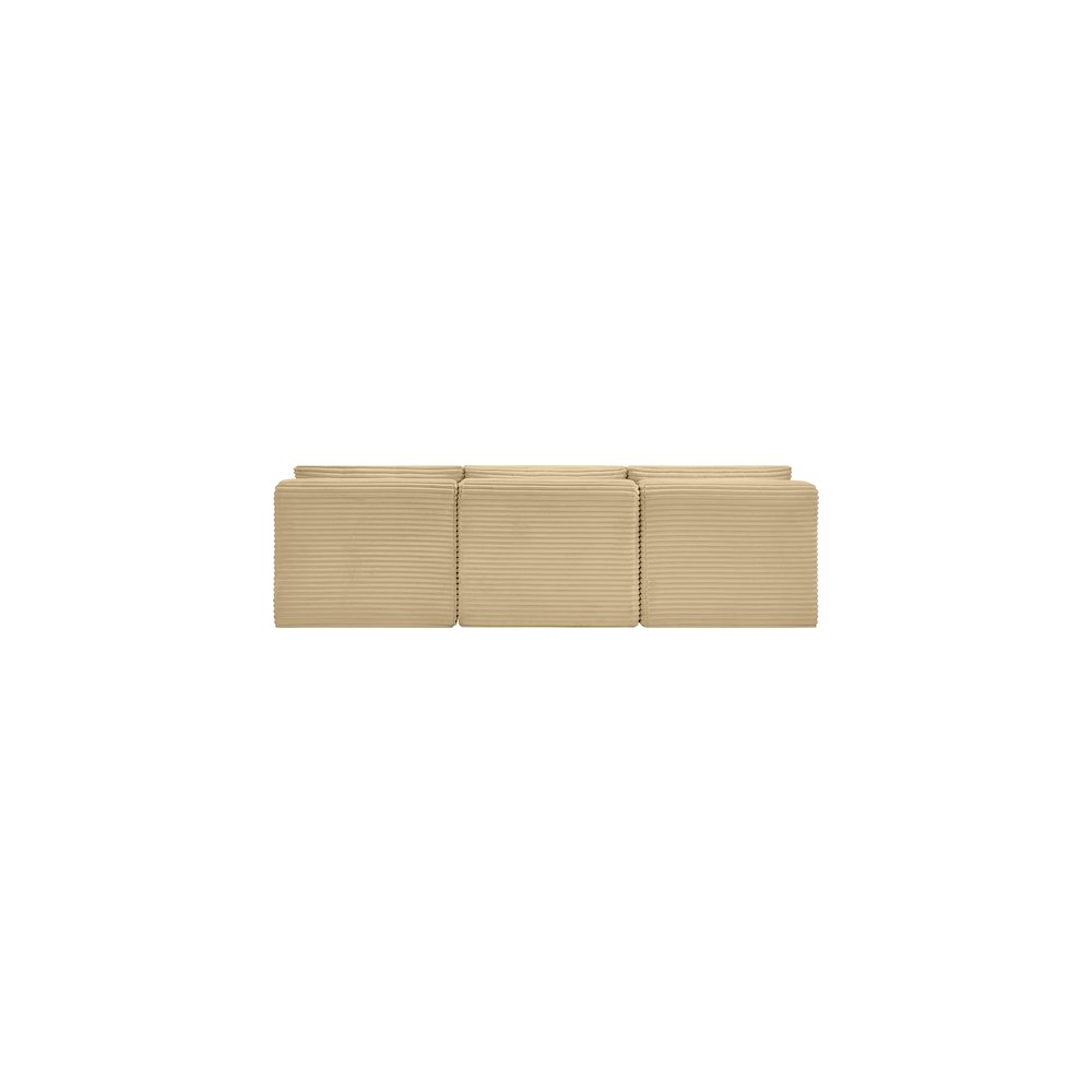 Shaggy Camel Corduroy Performance Fabric Modular Sofa