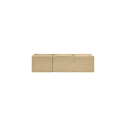 Shaggy Camel Corduroy Performance Fabric Modular Sofa