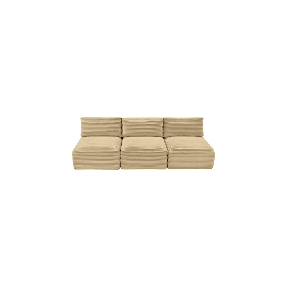 Shaggy Camel Corduroy Performance Fabric Modular Sofa