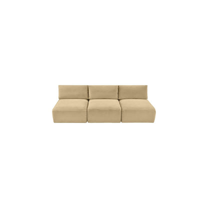 Shaggy Camel Corduroy Performance Fabric Modular Sofa