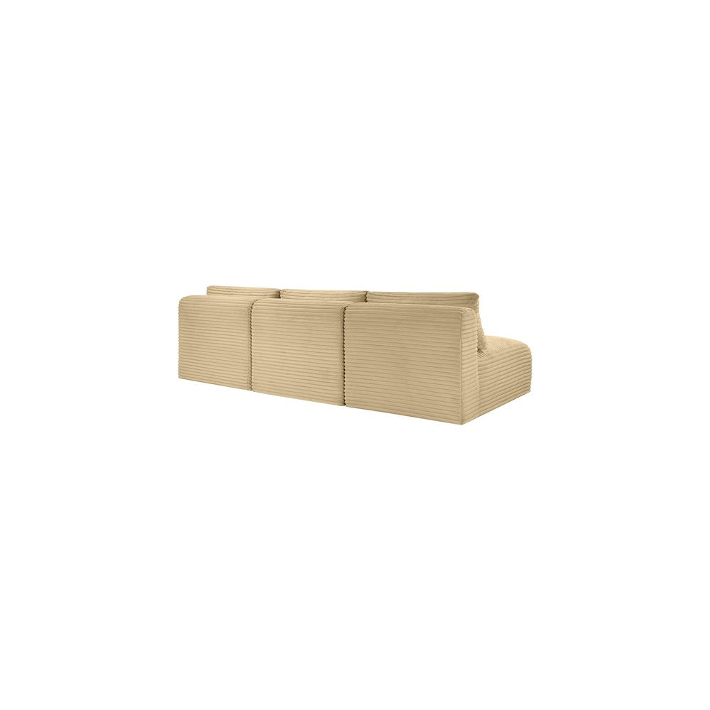 Shaggy Camel Corduroy Performance Fabric Modular Sofa