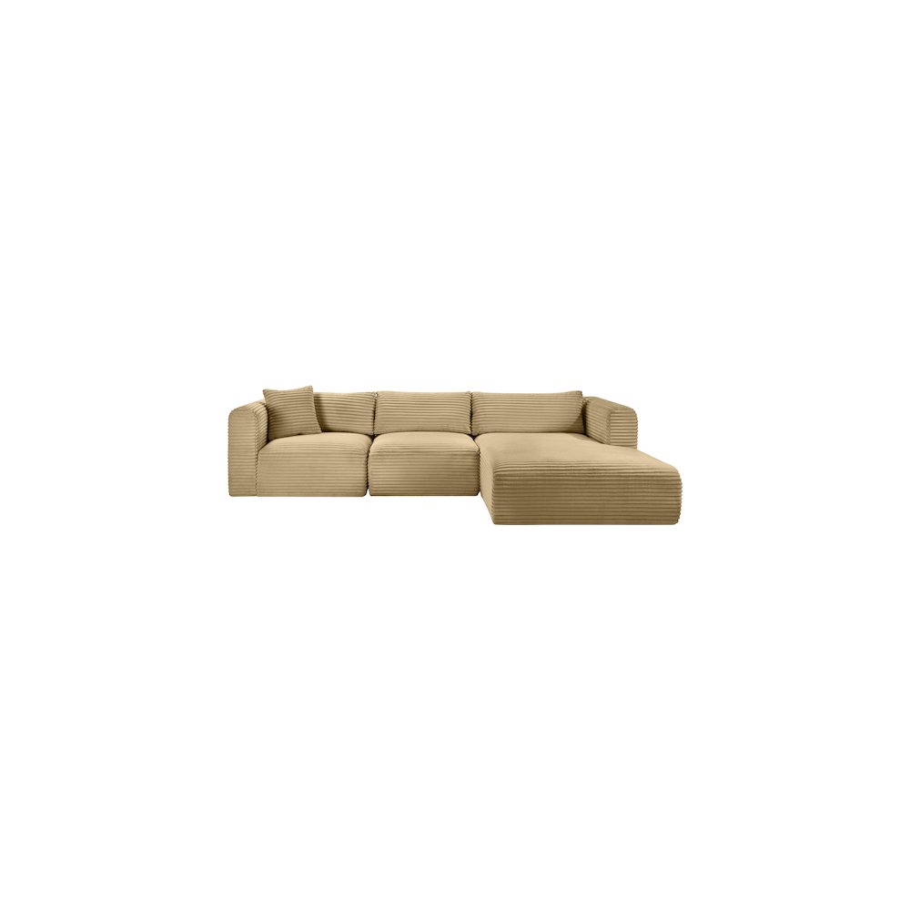Shaggy Camel Corduroy Performance Fabric Modular Sectional