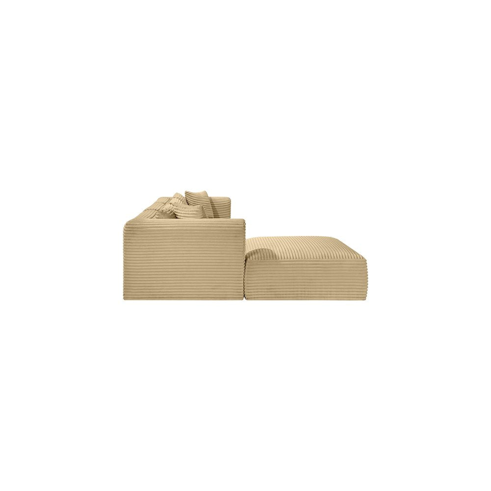 Shaggy Camel Corduroy Performance Fabric Modular Sectional