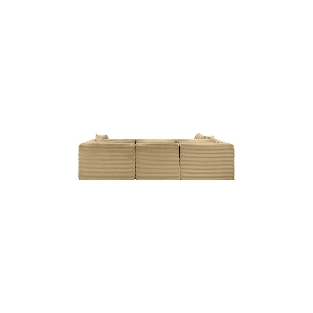 Shaggy Camel Corduroy Performance Fabric Modular Sectional