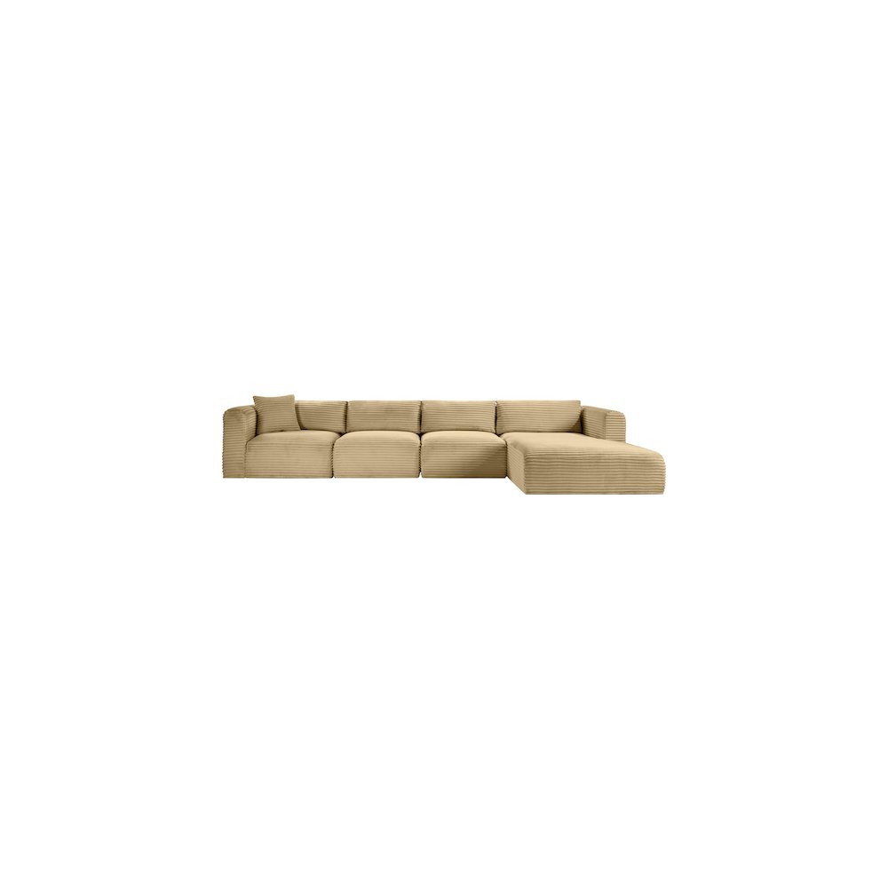 Shaggy Camel Corduroy Performance Fabric Modular Sectional